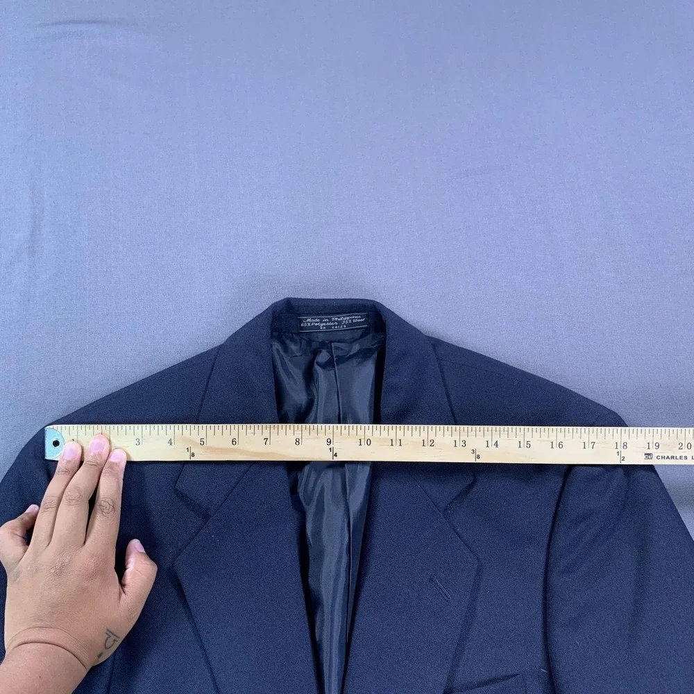 Bert Pulitzer Blazer Mens 38R Blue Polyester‎ Wool Gold Button Sport Coat Jacket